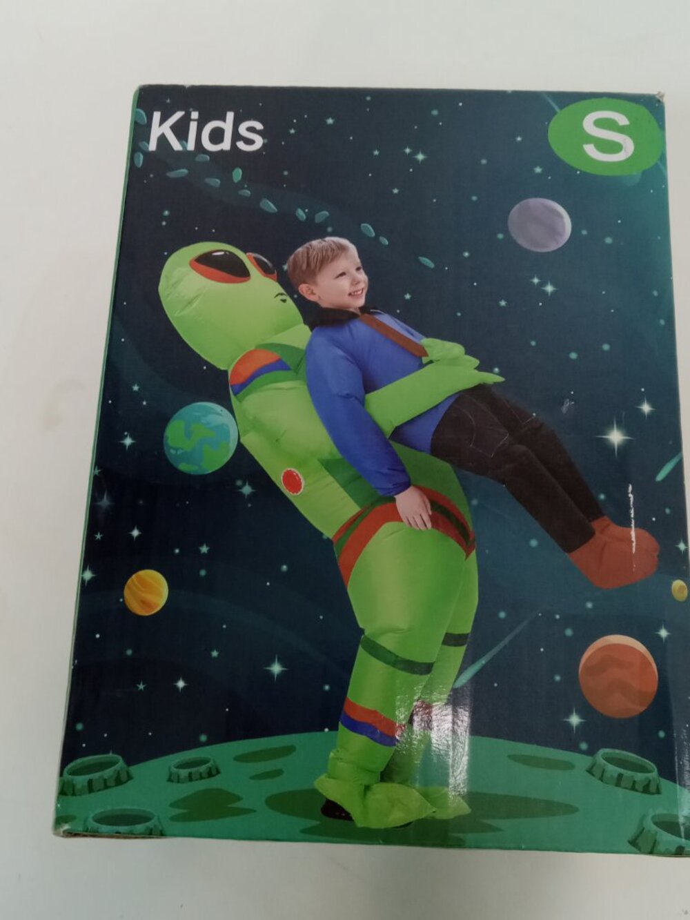 Kids Inflatable Alien Costume Blow Up Pick Me Up Suit Halloween 4 - 6 Yrs